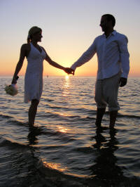 Clearwater Beach Wedding at Sunset Time